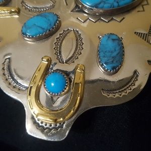 Vintage turquoise belt buckle